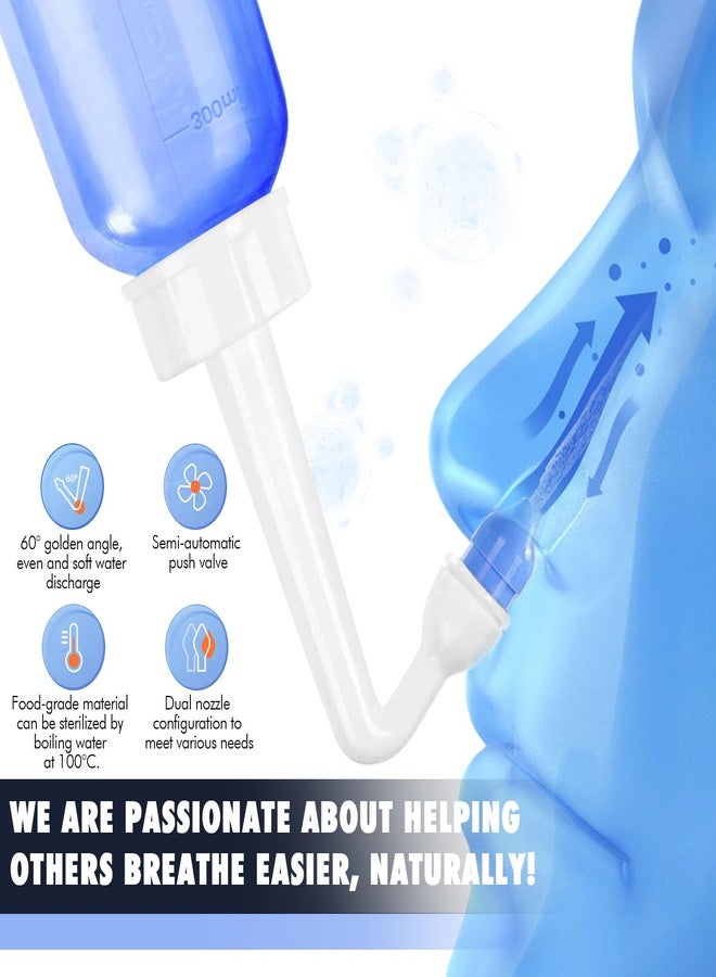 Showvigor Neti Pot Sinus Rinse Bottle - Gentle Nasal Wash Bottle Nose Cleaner for Effective Pressure Irrigatio 300 ML with 20 Nasal Wash Salt Packets - Image 5
